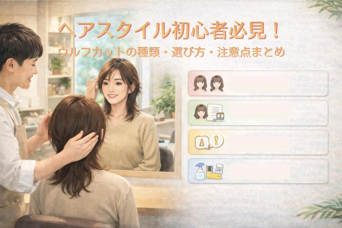 ヘアスタイル初心者必見！ウルフカットの種類・選び方・注意点まとめ